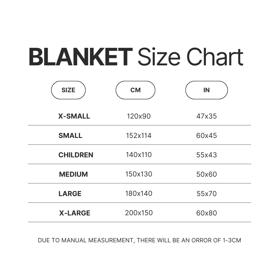 Blanket Size Chart - Genshin Merch