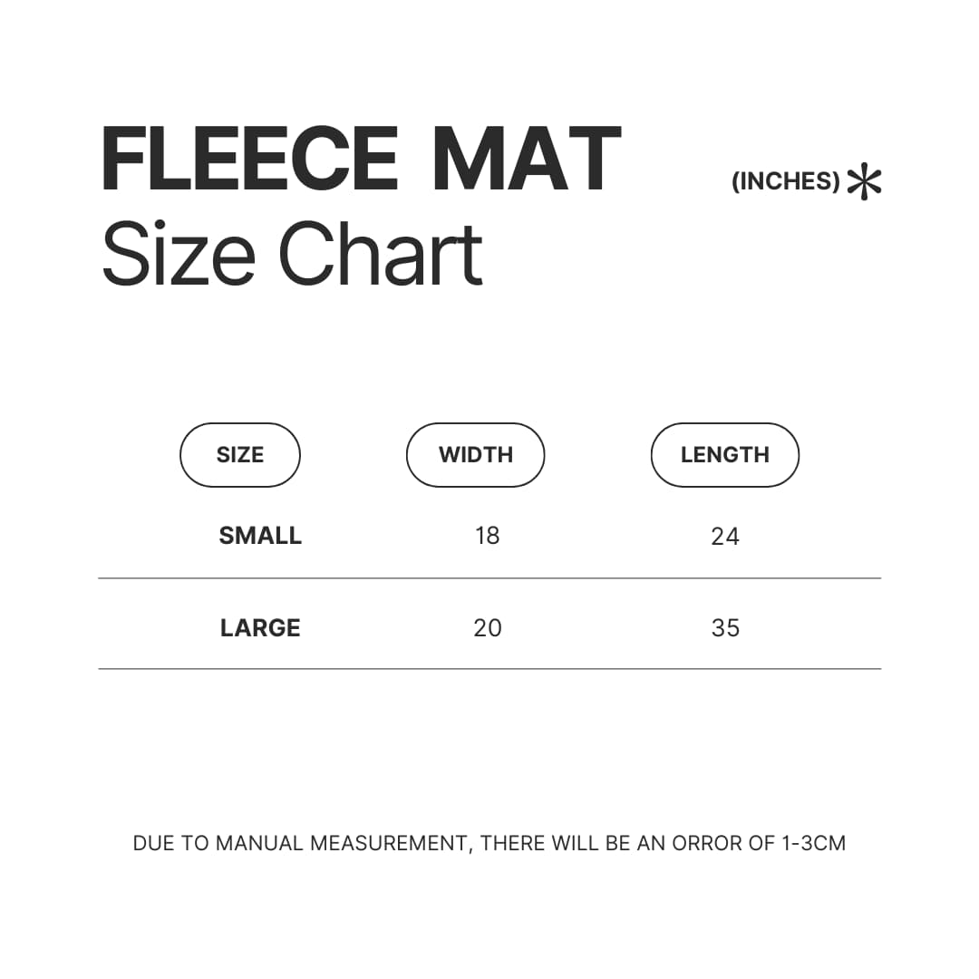 Fleece Mat Size Chart - Genshin Merch