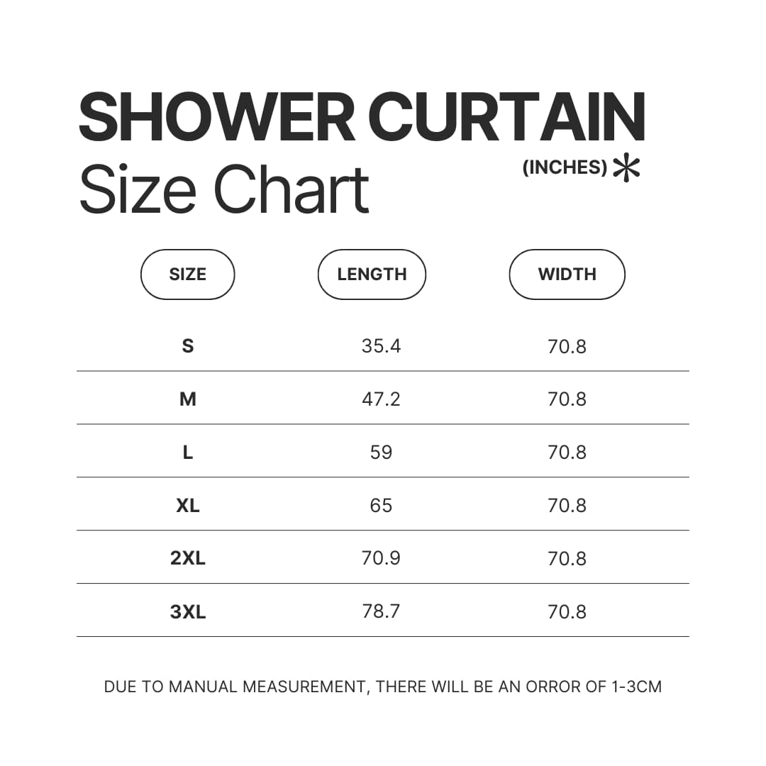 Shower Curtain Size Chart - Genshin Merch