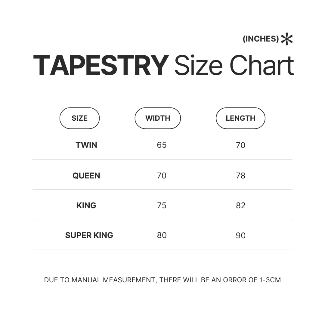 Tapestry Size Chart - Genshin Merch