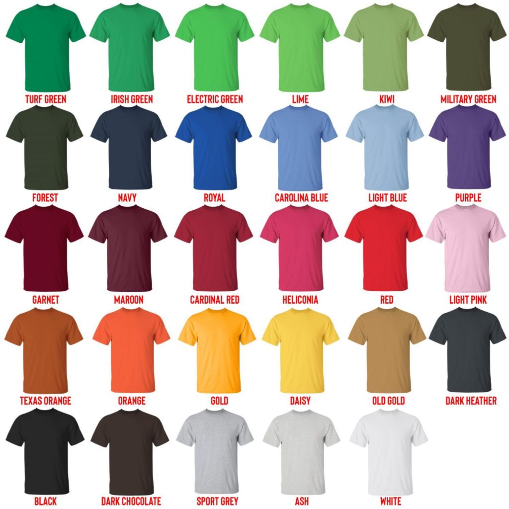 t shirt color chart - Genshin Merch