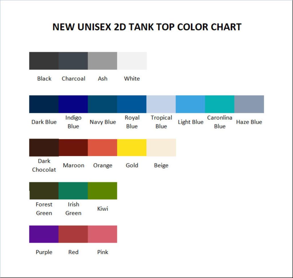 tank top color chart - Genshin Merch